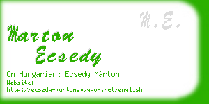 marton ecsedy business card