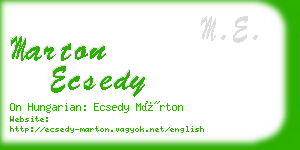 marton ecsedy business card